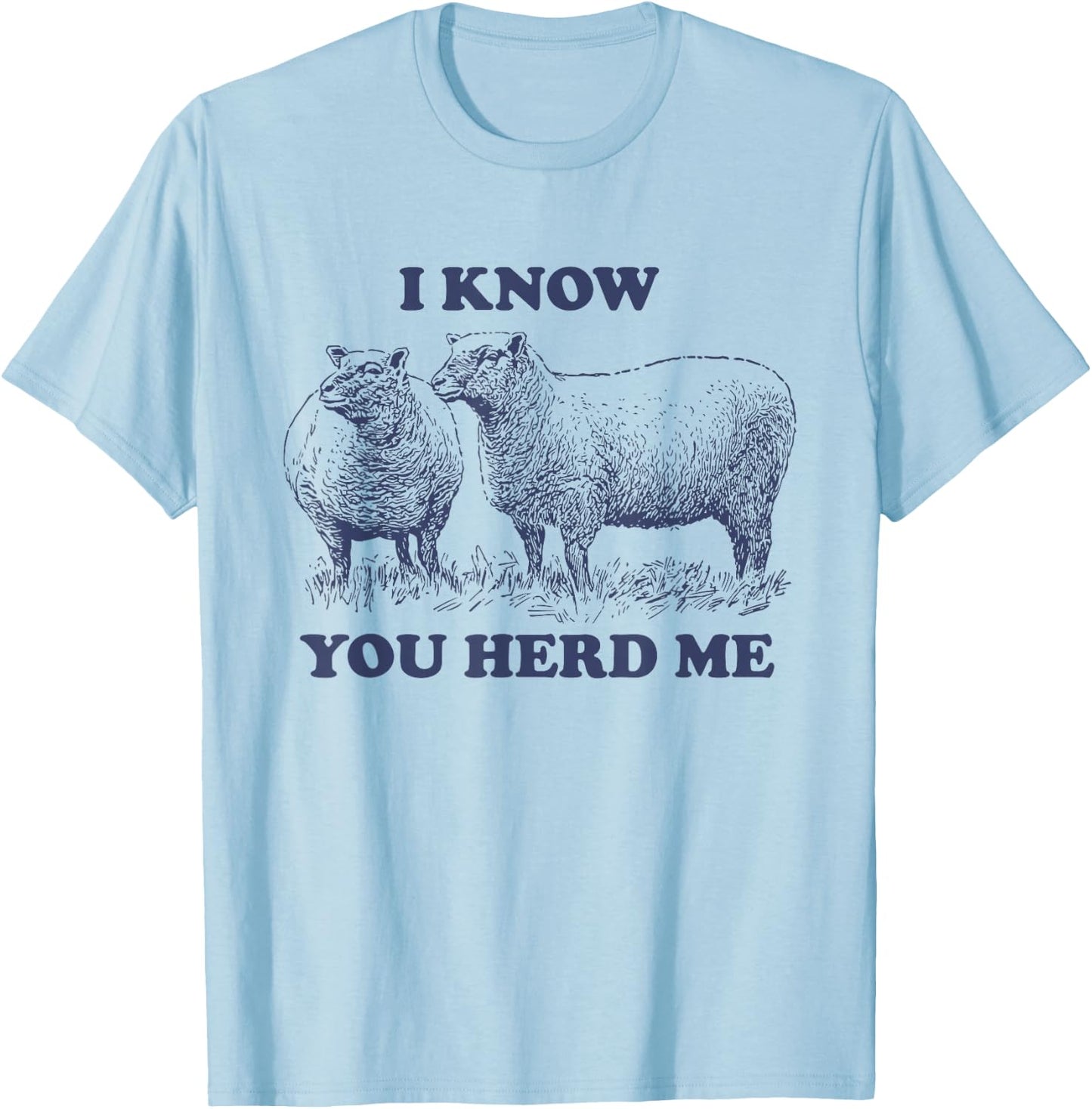 I Know You Herd Me Sheep Pun T-Shirt - T-Shirt | Light Blue