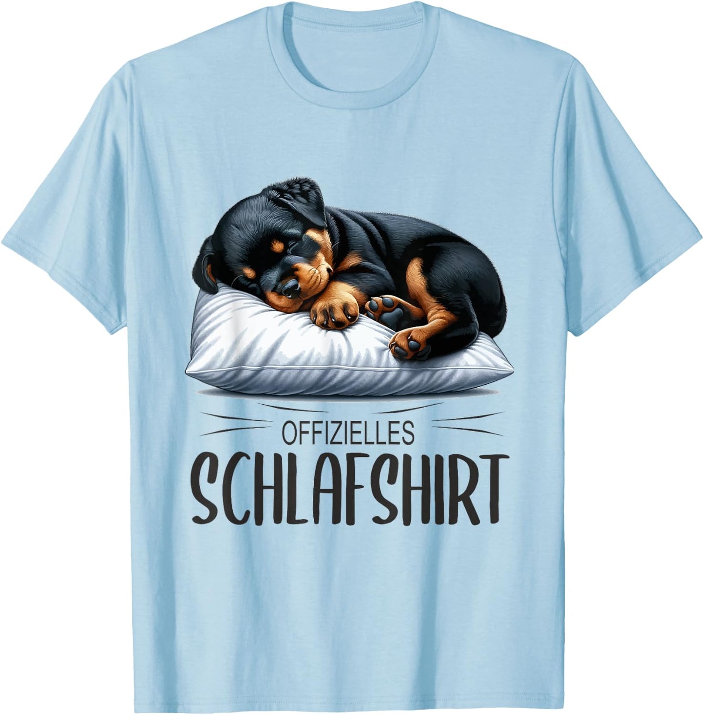 Pyjamas Official Sleep Shirt Cute Dog Rottweiler , gray T-Shirt - T-Shirt | Light Blue
