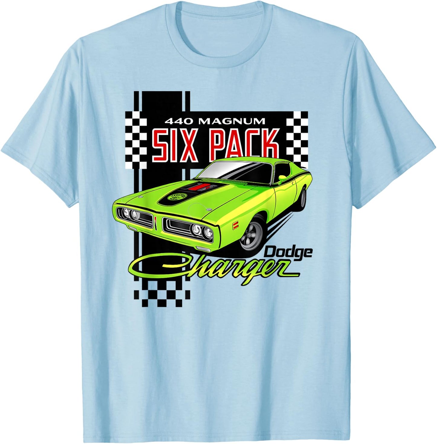 Dodge Charger 440 Magnum Sixpack T-Shirt - T-Shirt | Light Blue