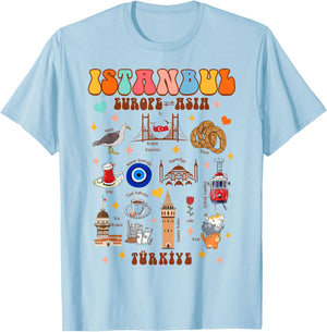 Istanbul Travel Traveling Summer Vacation Istanbul Turkey T-Shirt - T-Shirt | Light Blue