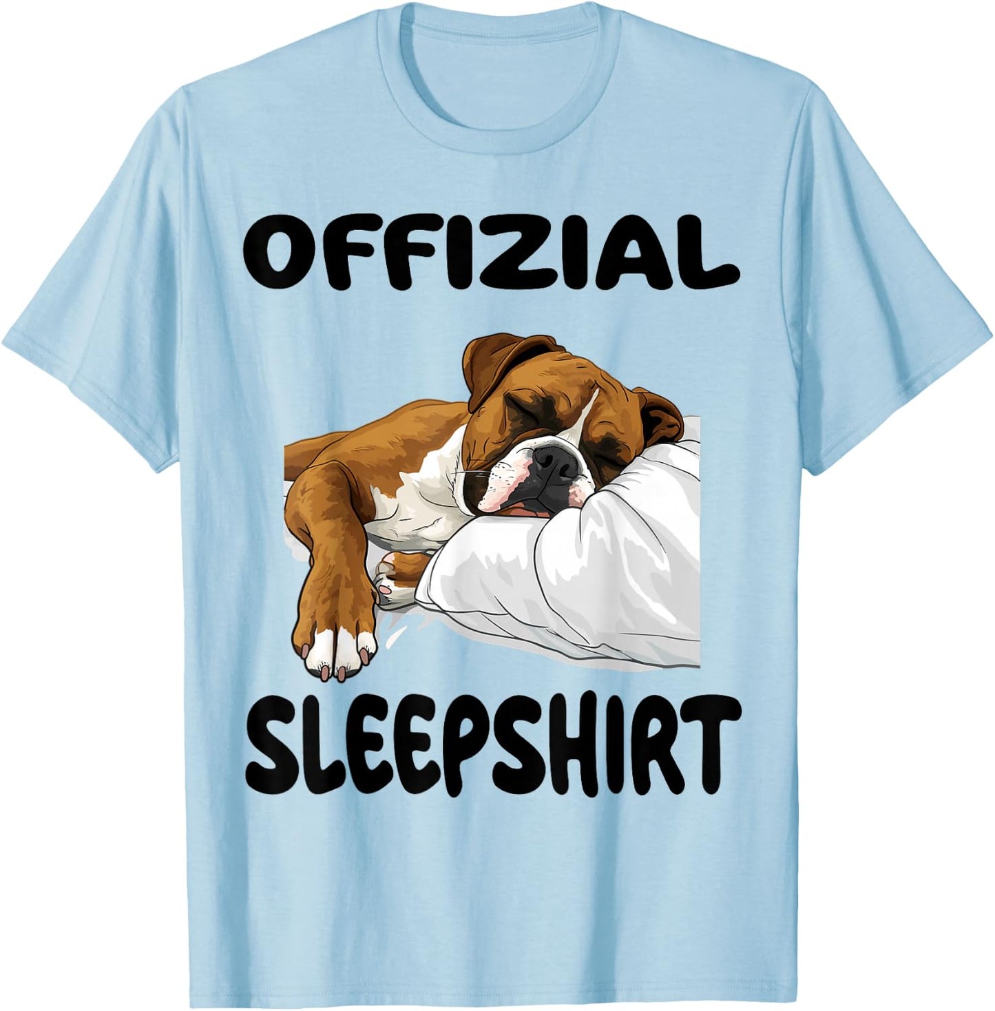 Boxer Dog Official Sleepshirt Pajamas Nightgown T-Shirt - T-Shirt | Light Blue