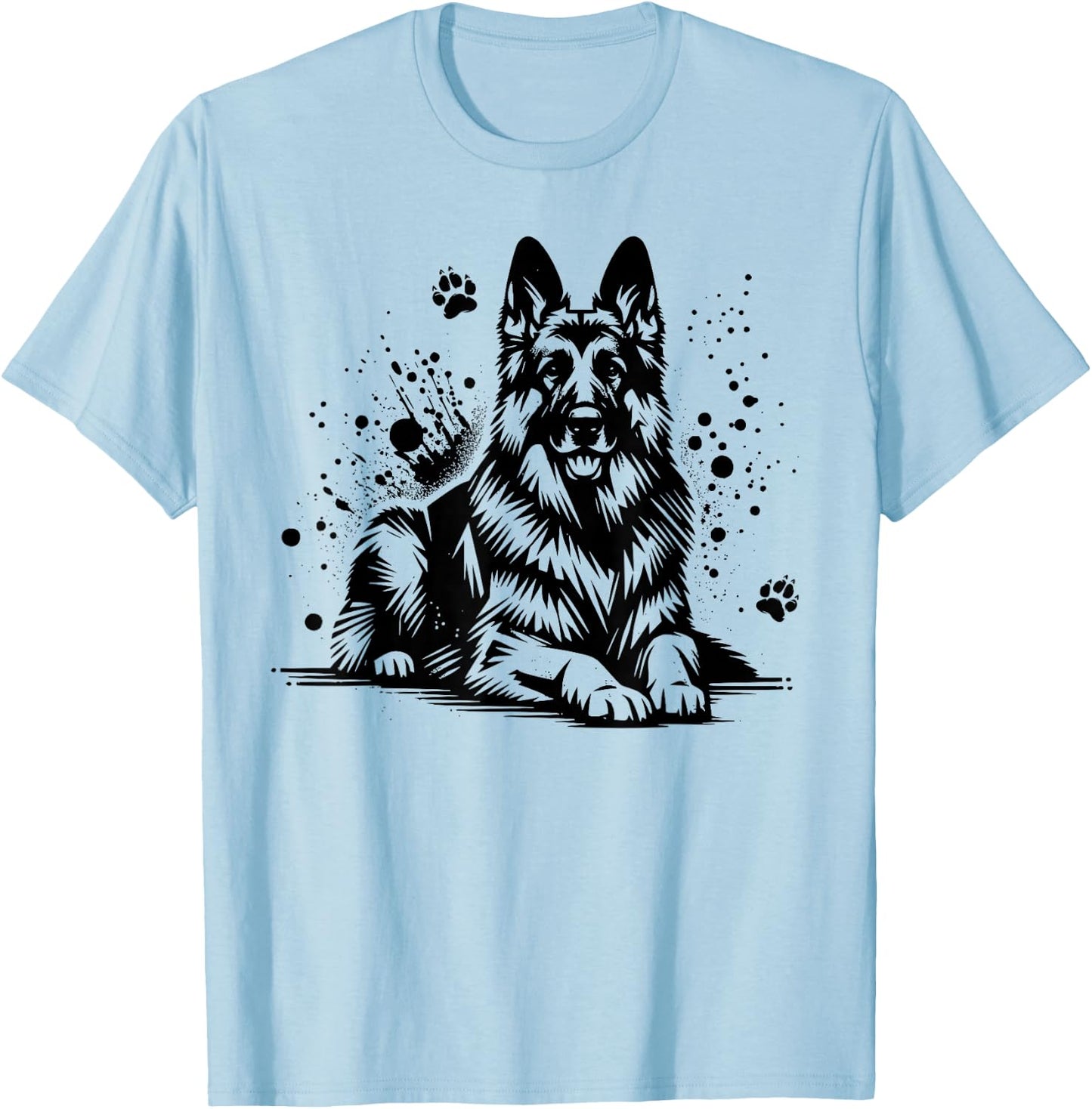 German Shepherd , grey, S T-Shirt - T-Shirt | Light Blue