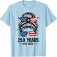 250 Years America Women 250 Anniversary USA 4th of July Girl T-Shirt - T-Shirt | Light Blue