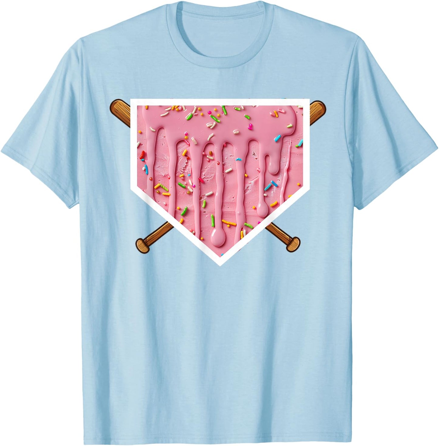 Baseball Drip For Boys Home Plate Drip T-Shirt - T-Shirt | Light Blue