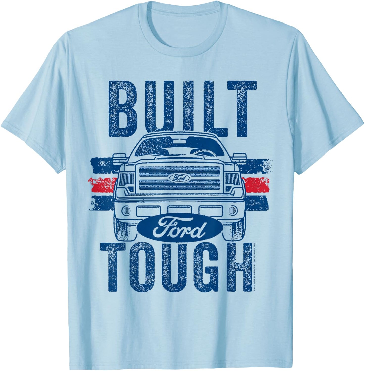 Ford F-150 Truck Built Tough with Logo T-Shirt - T-Shirt | Light Blue