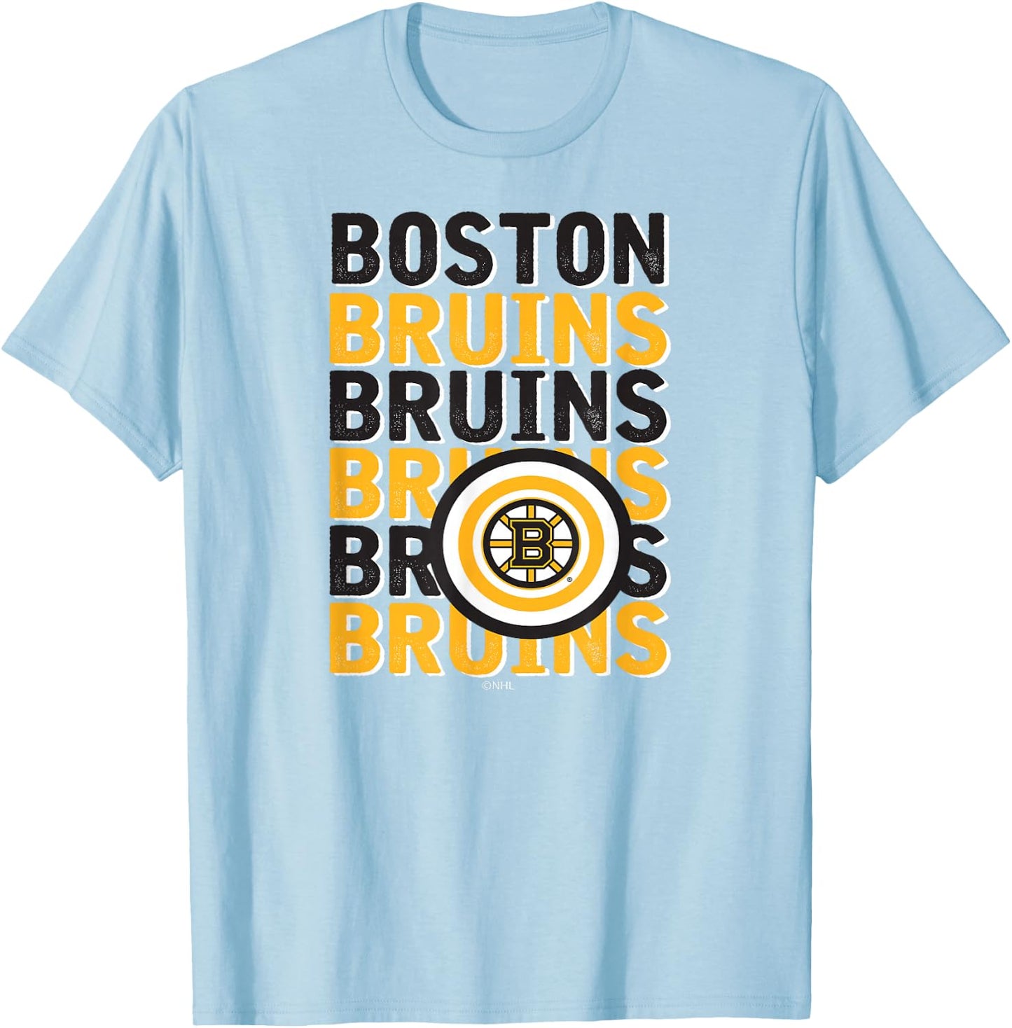 Boston Bruins Repeat Gray Officially Licensed T-Shirt - T-Shirt | Light Blue