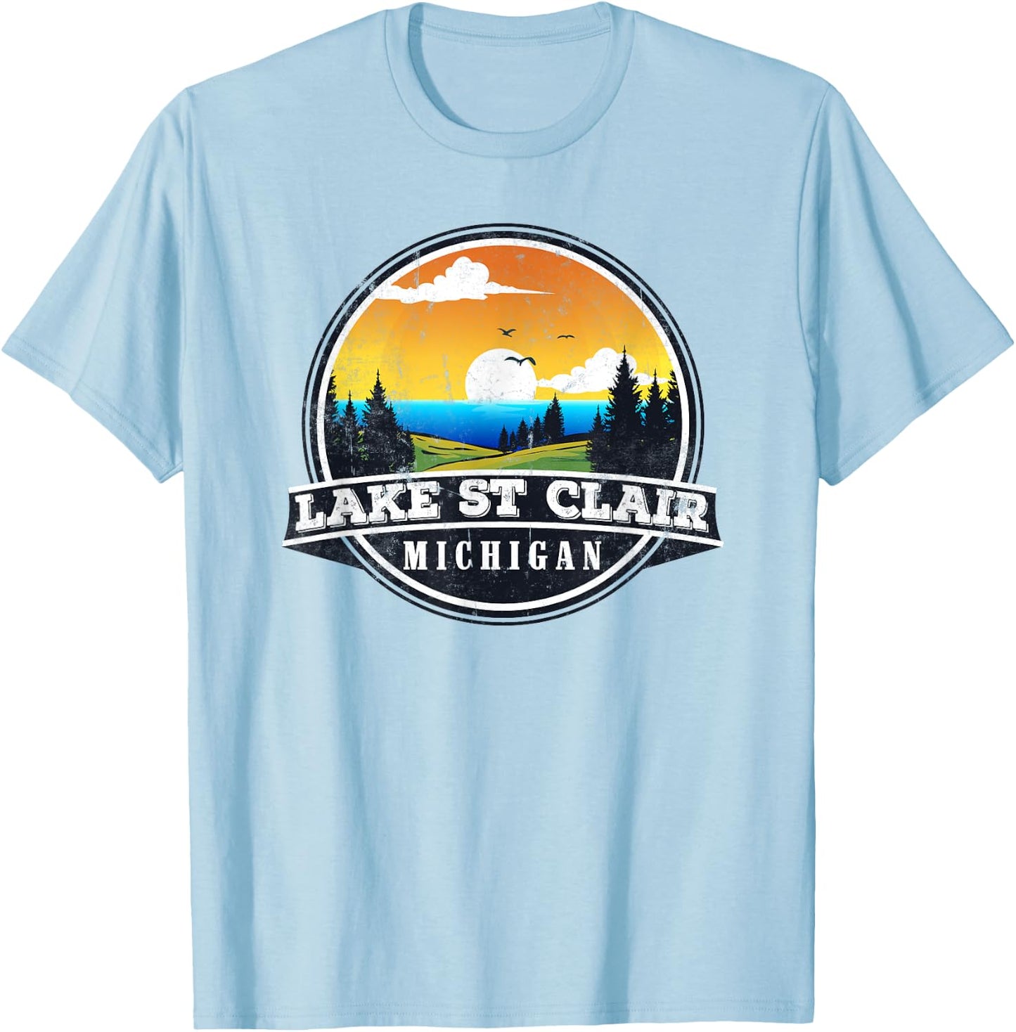 Fishing Boating Camping - Lakeview Lake St Clair T-Shirt - T-Shirt | Light Blue