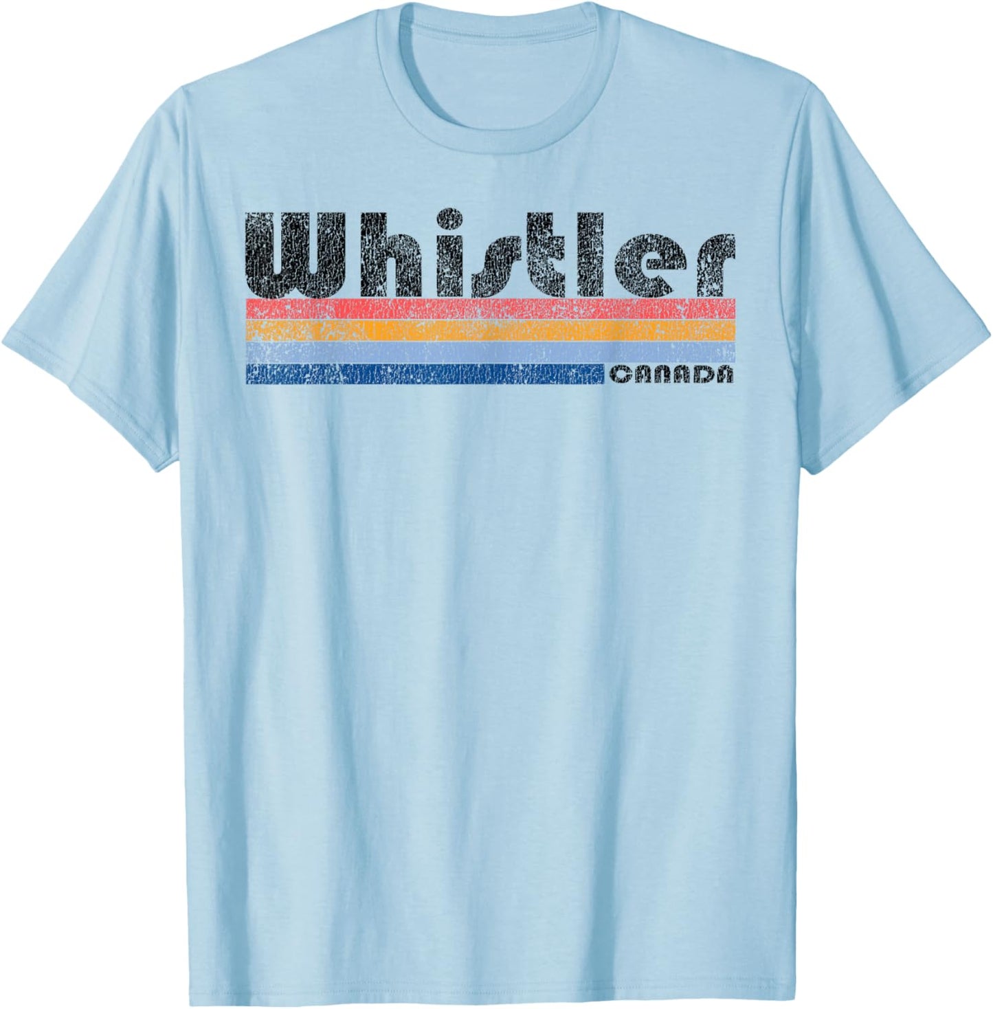 Vintage 1980s Style Whistler Canada T-Shirt - T-Shirt | Light Blue