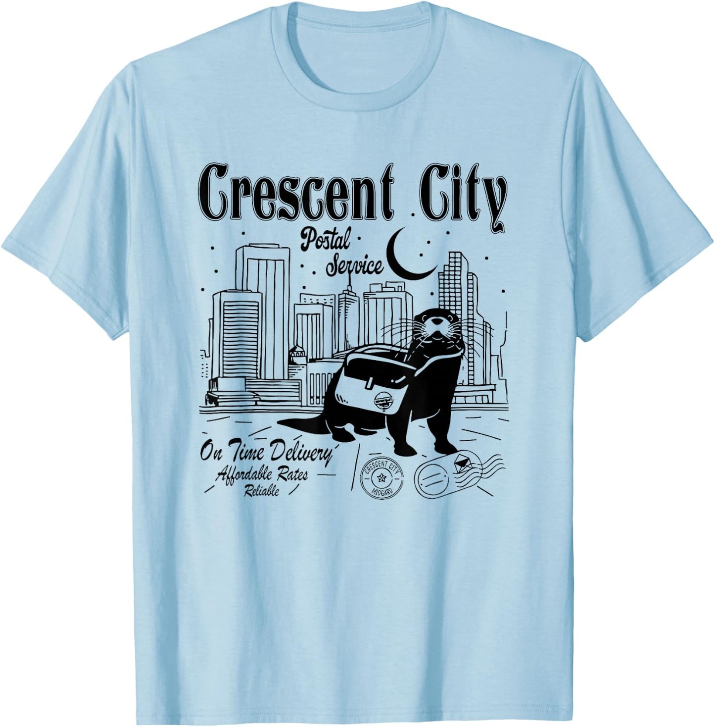 Crescent City Postal Service, Funny Crescent City Otter T-Shirt - T-Shirt | Light Blue