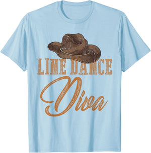 Country Western Line Dance Gifts Line Dance Diva Women Girls Line Dance T-Shirt - T-Shirt | Light Blue