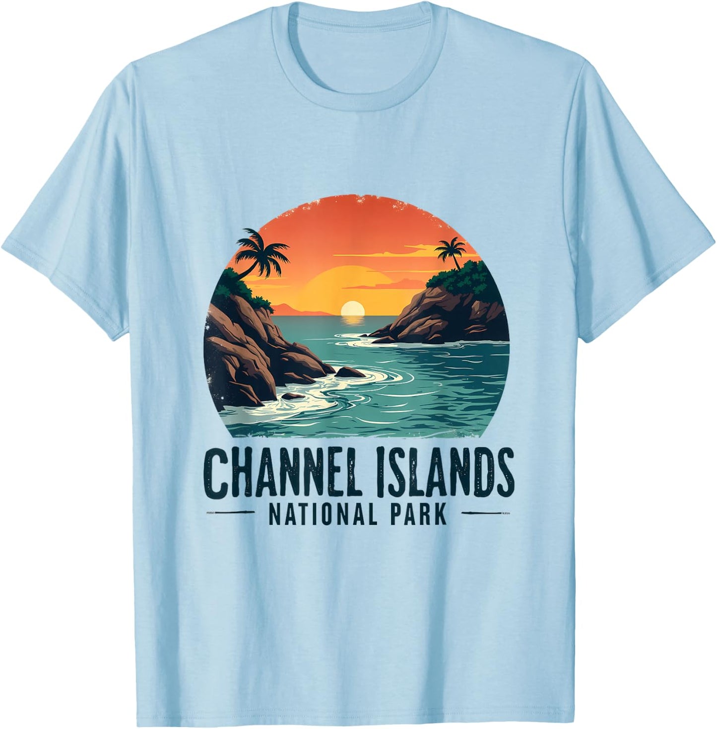 Channel Islands National Park Sunset Coastal View T-Shirt - T-Shirt | Light Blue