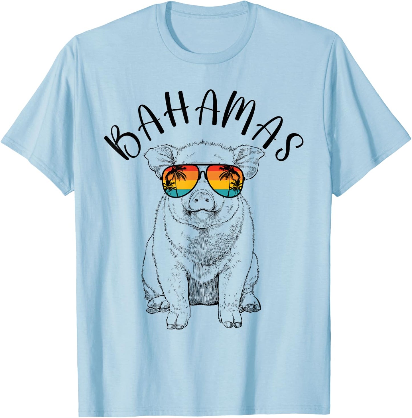 Bahamas Pig Bahamas Souvenir Family Vacation Trip T-Shirt - T-Shirt | Light Blue