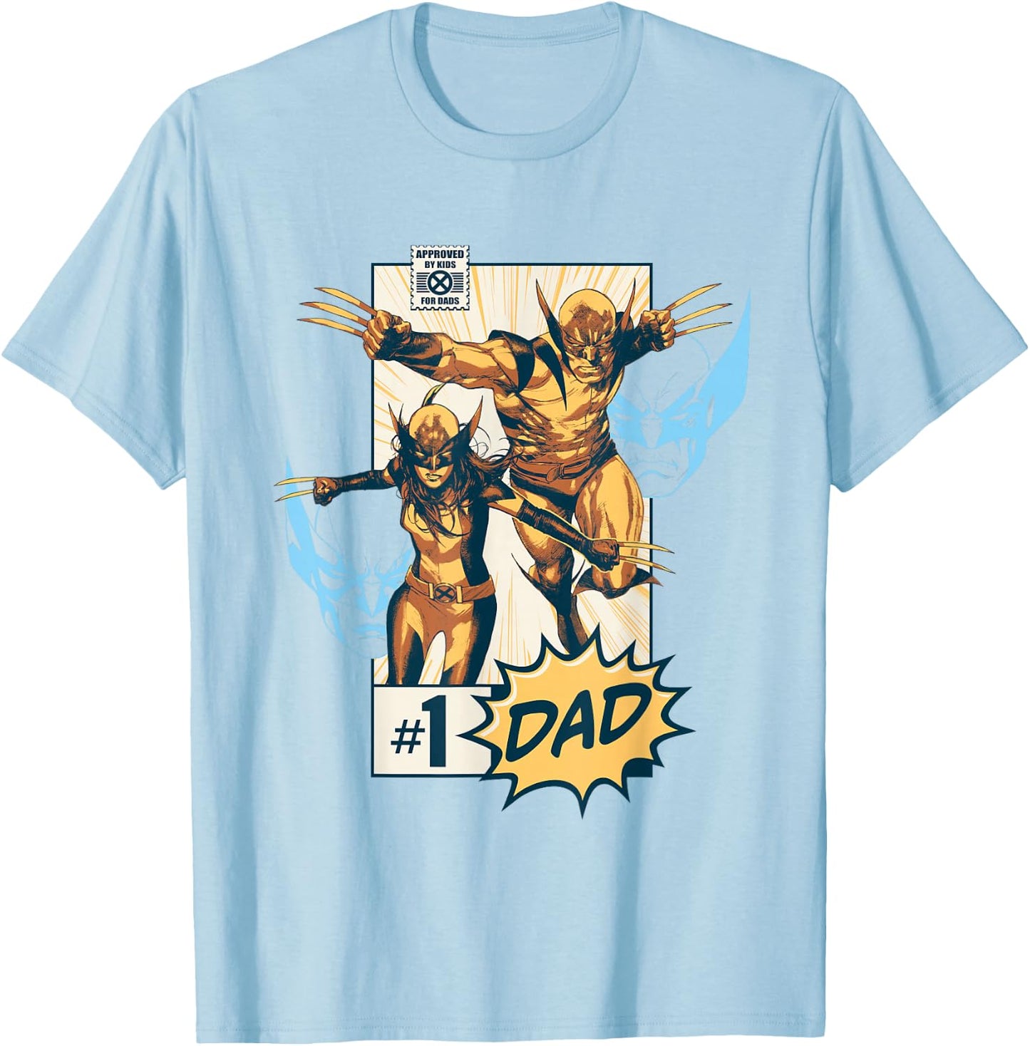 Marvel X-Men Wolverine & X-23#1 Dad T-Shirt - T-Shirt | Light Blue