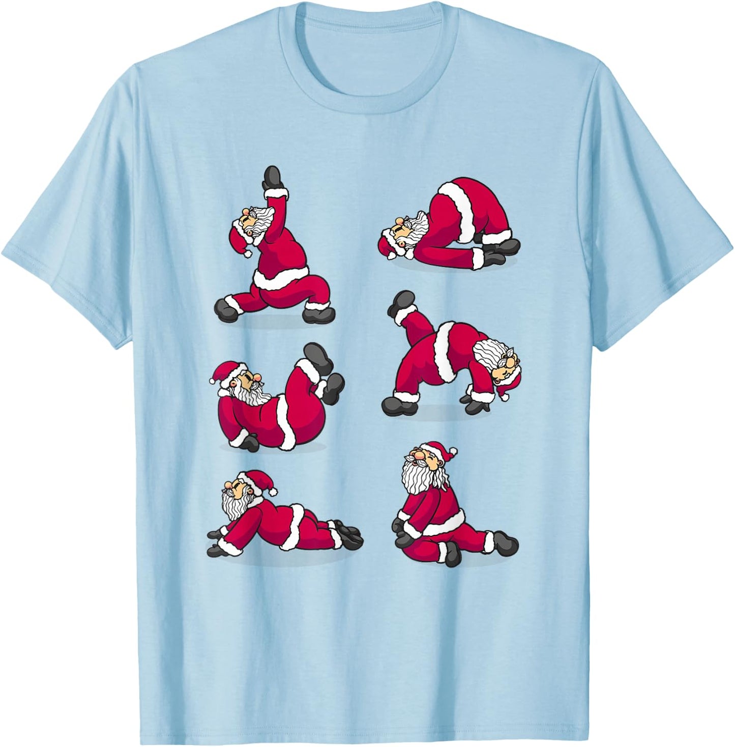 Santa Claus Practicing Yoga T-Shirt - T-Shirt | Light Blue