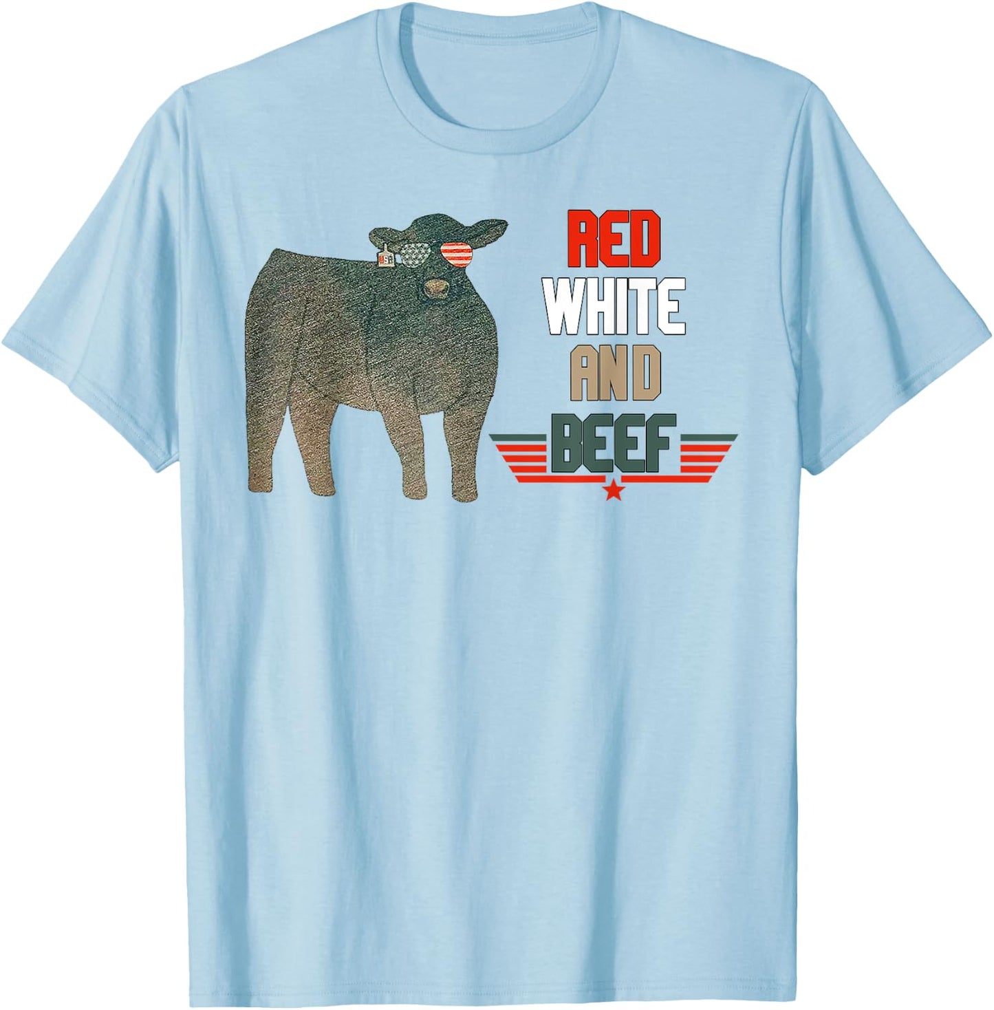Red White And Beef T-Shirt - T-Shirt | Light Blue