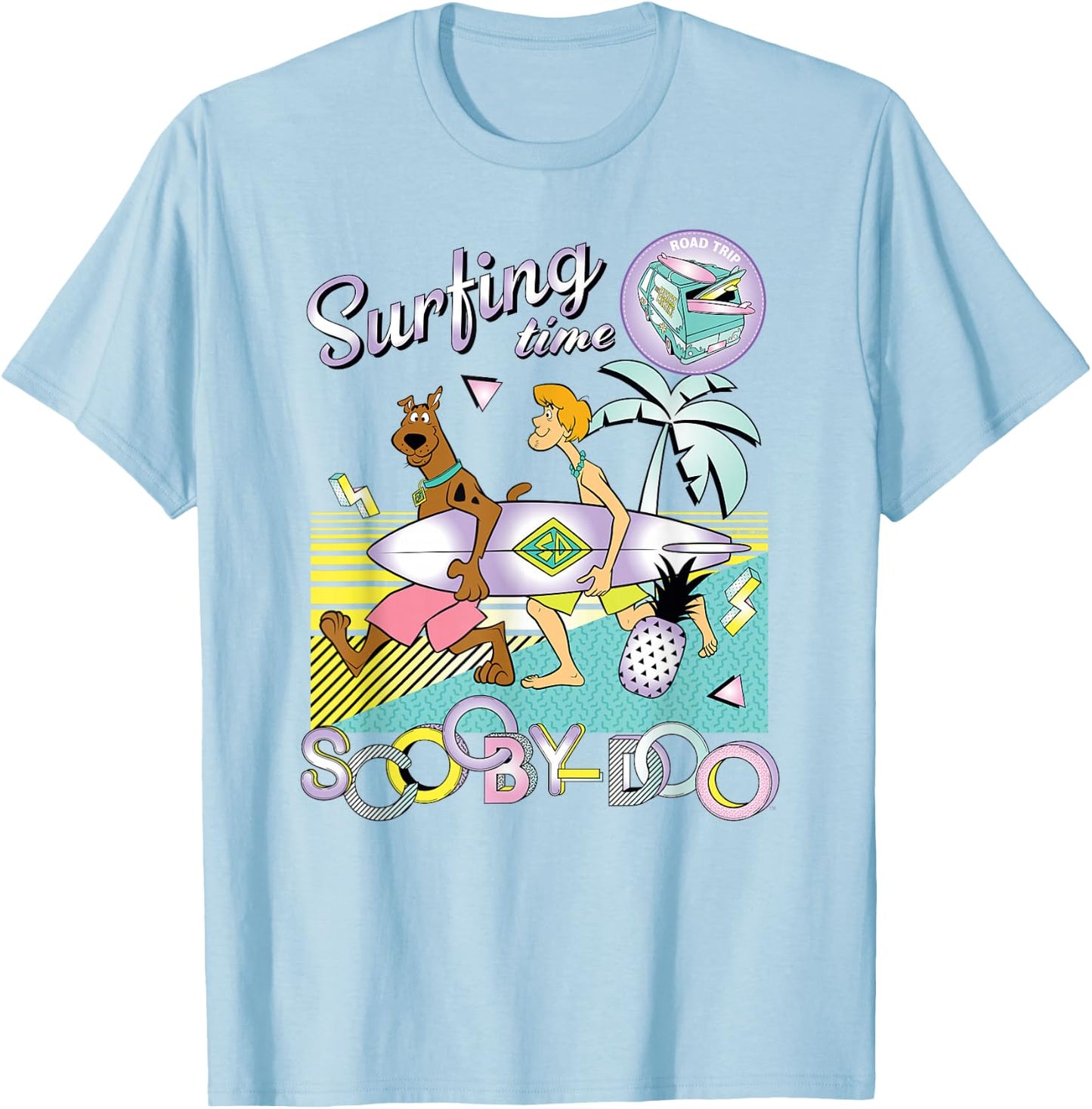 Scooby-Doo and Shaggy Surfing Time T-Shirt - T-Shirt | Light Blue