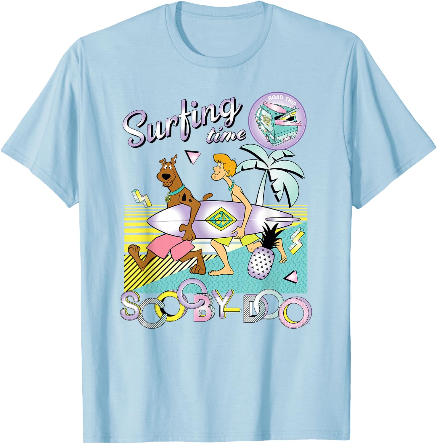 Scooby-Doo and Shaggy Surfing Time T-Shirt - T-Shirt | Light Blue