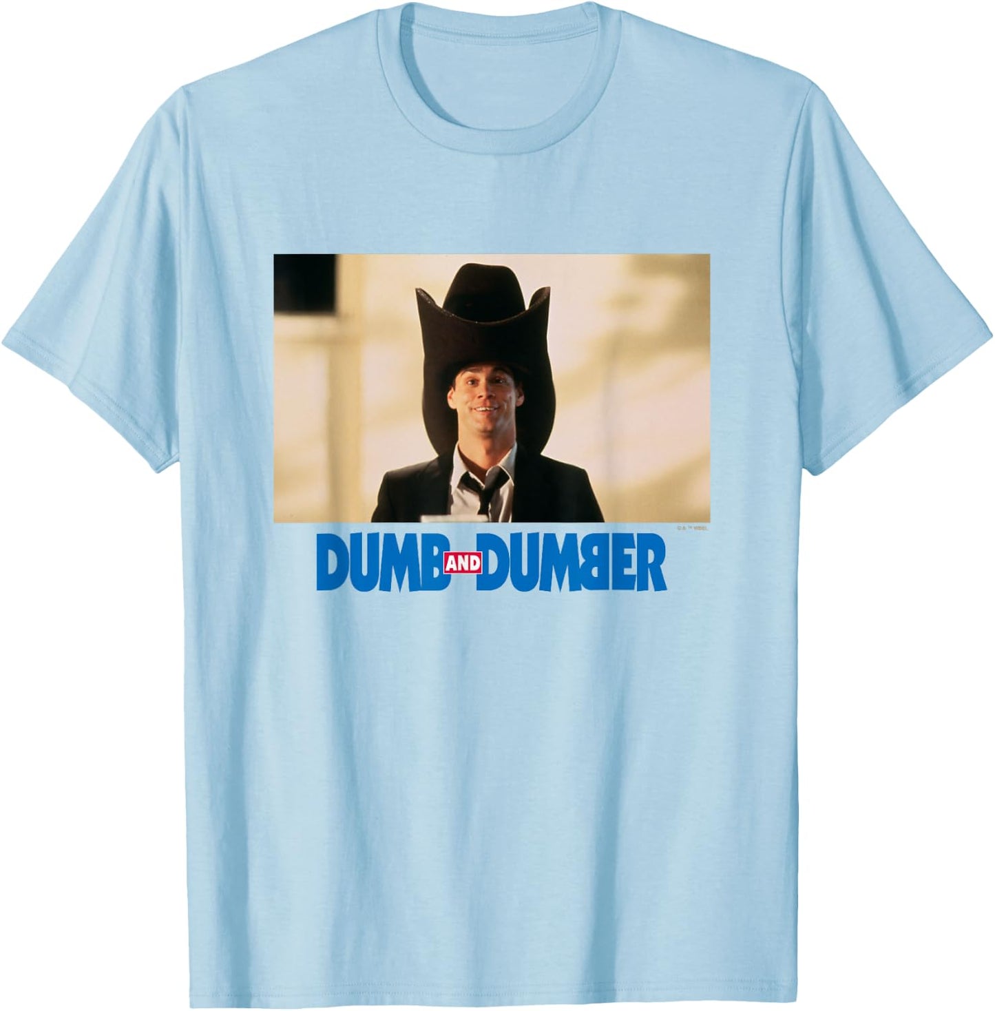 Dumb and Dumber Lloyd Christmas Wearing Big Hat Scene T-Shirt - T-Shirt | Light Blue