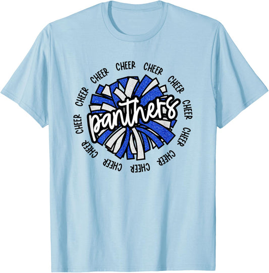 School Spirit Panthers Cheer Panther Pride Fan Team Items T-Shirt - T-Shirt | Light Blue