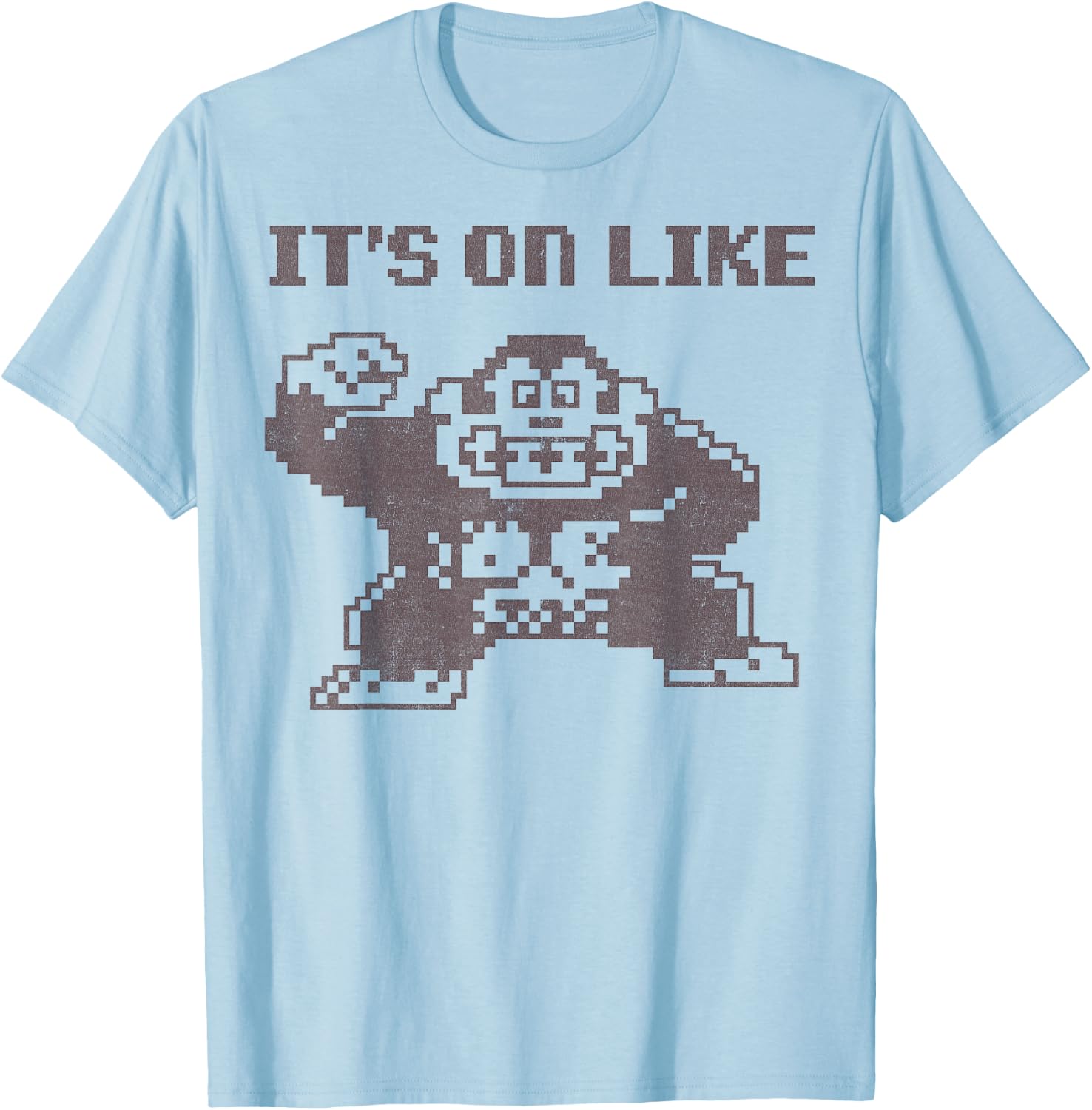 Nintendo Donkey Kong It's On Like Text Poster T-Shirt - T-Shirt | Light Blue