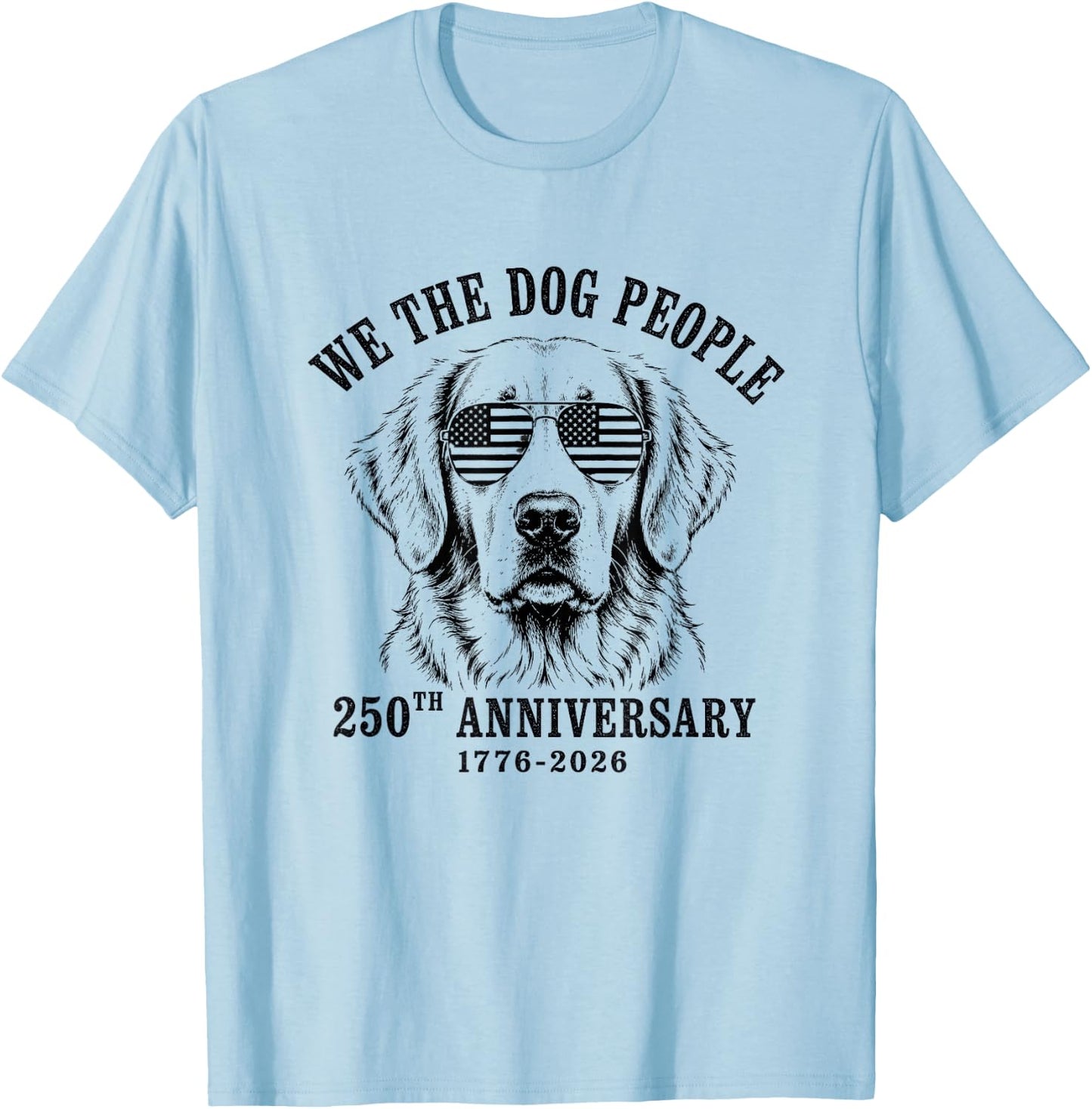 Golden Retriever 250 Years USA Anniversary T-Shirt - T-Shirt | Light Blue