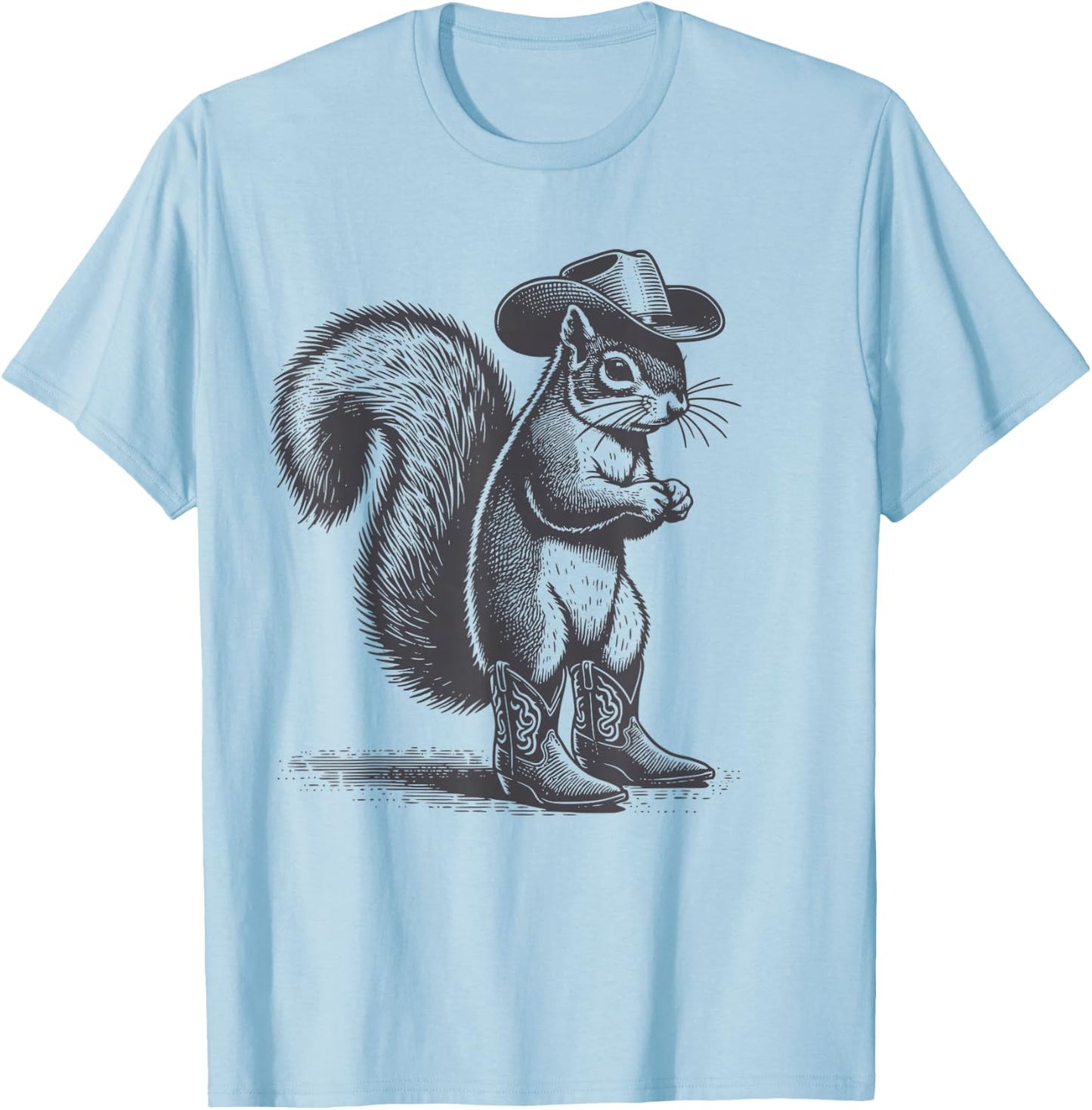 Vintage Squirrel Cowboy Cowgirl Squirrel Country Western T-Shirt - T-Shirt | Light Blue