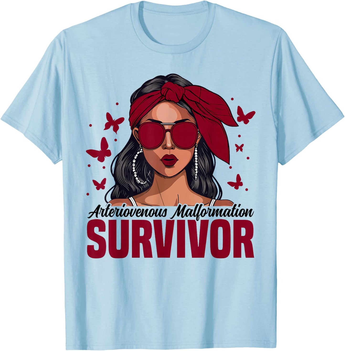 AVM Survivor Month Arteriovenous Malformation Awareness T-Shirt - T-Shirt | Light Blue