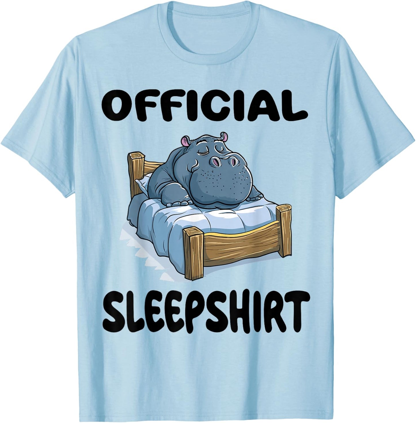 Hippopotamus Hippo Animal Official Sleepshirt Pajamas T-Shirt - T-Shirt | Light Blue