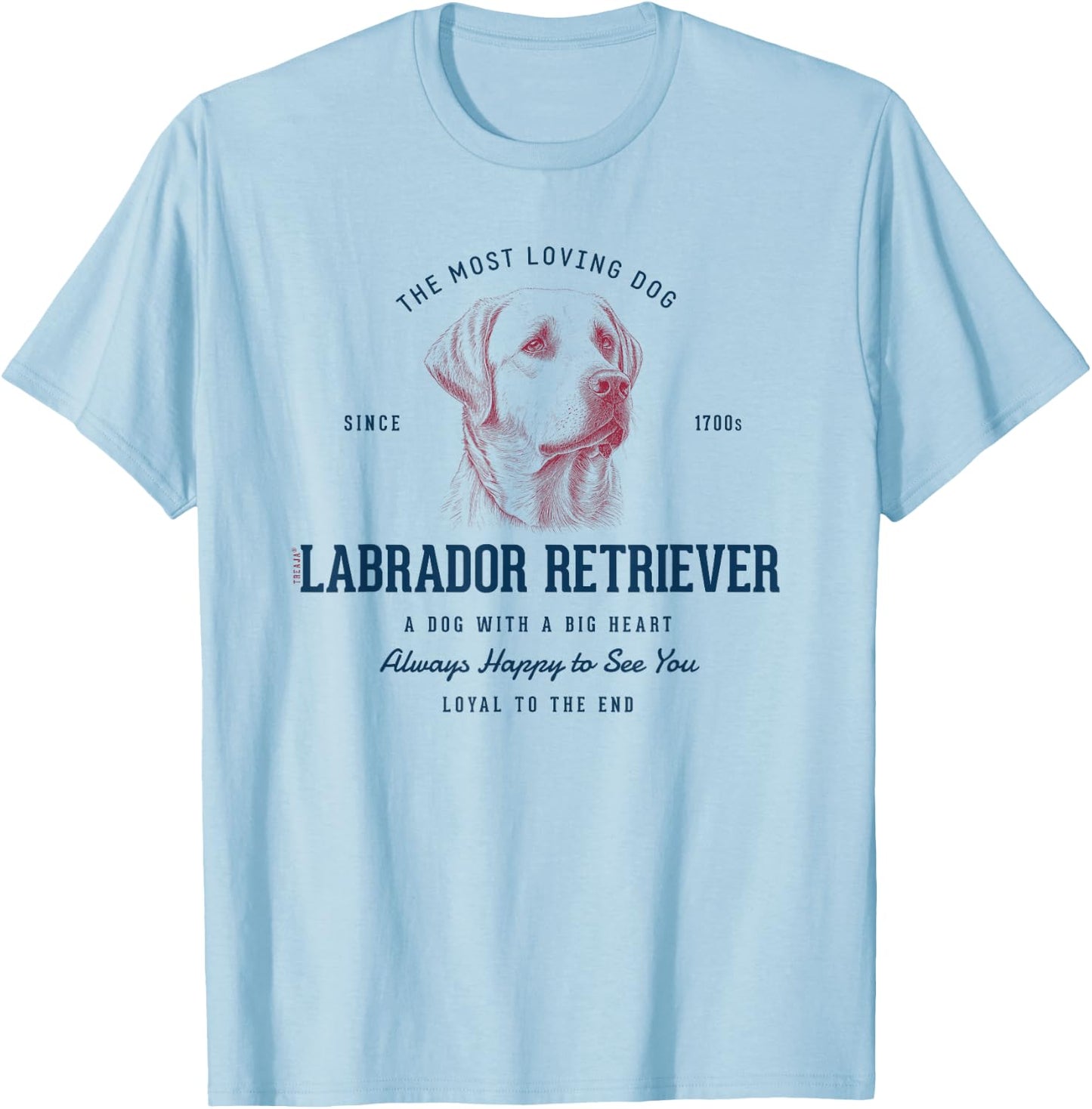 Retro-Stil Vintage Labrador Retriever T-Shirt - T-Shirt | Light Blue