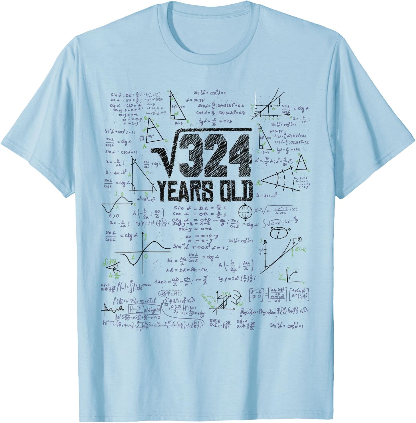 Square Root of 324 for Maths Geek 18th Birthday , White, s T-Shirt - T-Shirt | Light Blue