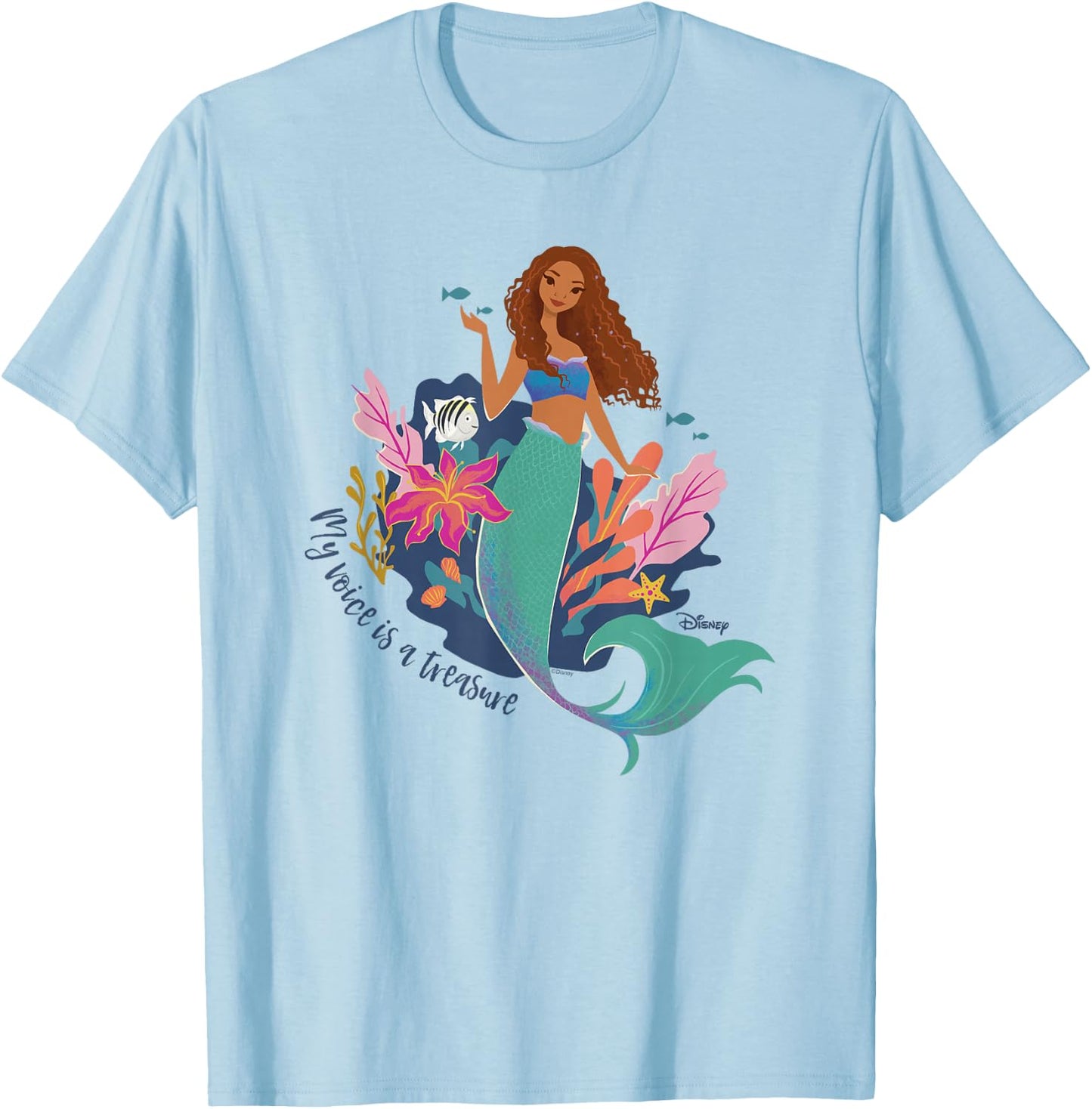 Little Mermaid - My Voice Is A Treasure T-Shirt - T-Shirt | Light Blue