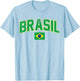 Brasil with Brazilian Flag Colors Men Women Kids Brazil Flag T-Shirt - T-Shirt | Light Blue