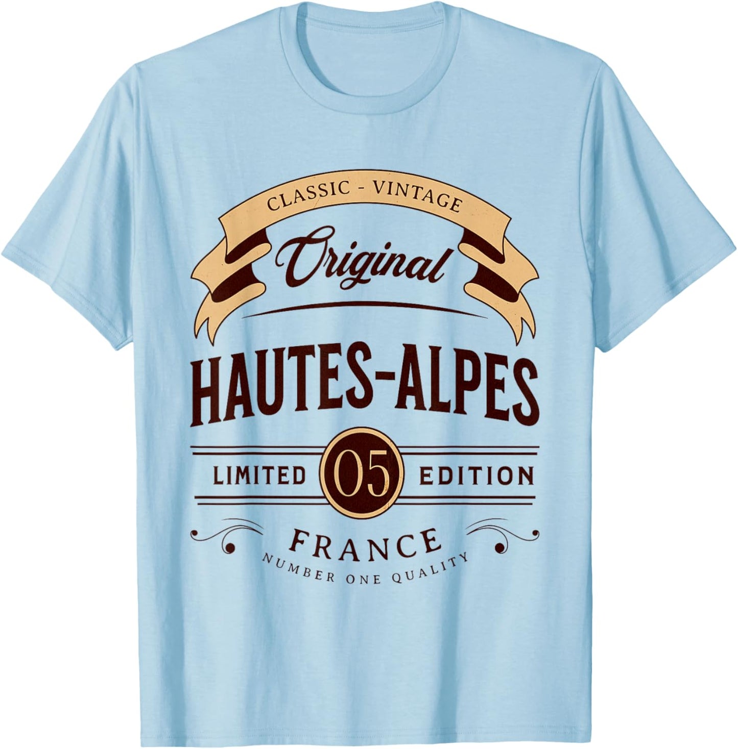 Vintage Hautes-Alpes Department France , grey, S T-Shirt - T-Shirt | Light Blue