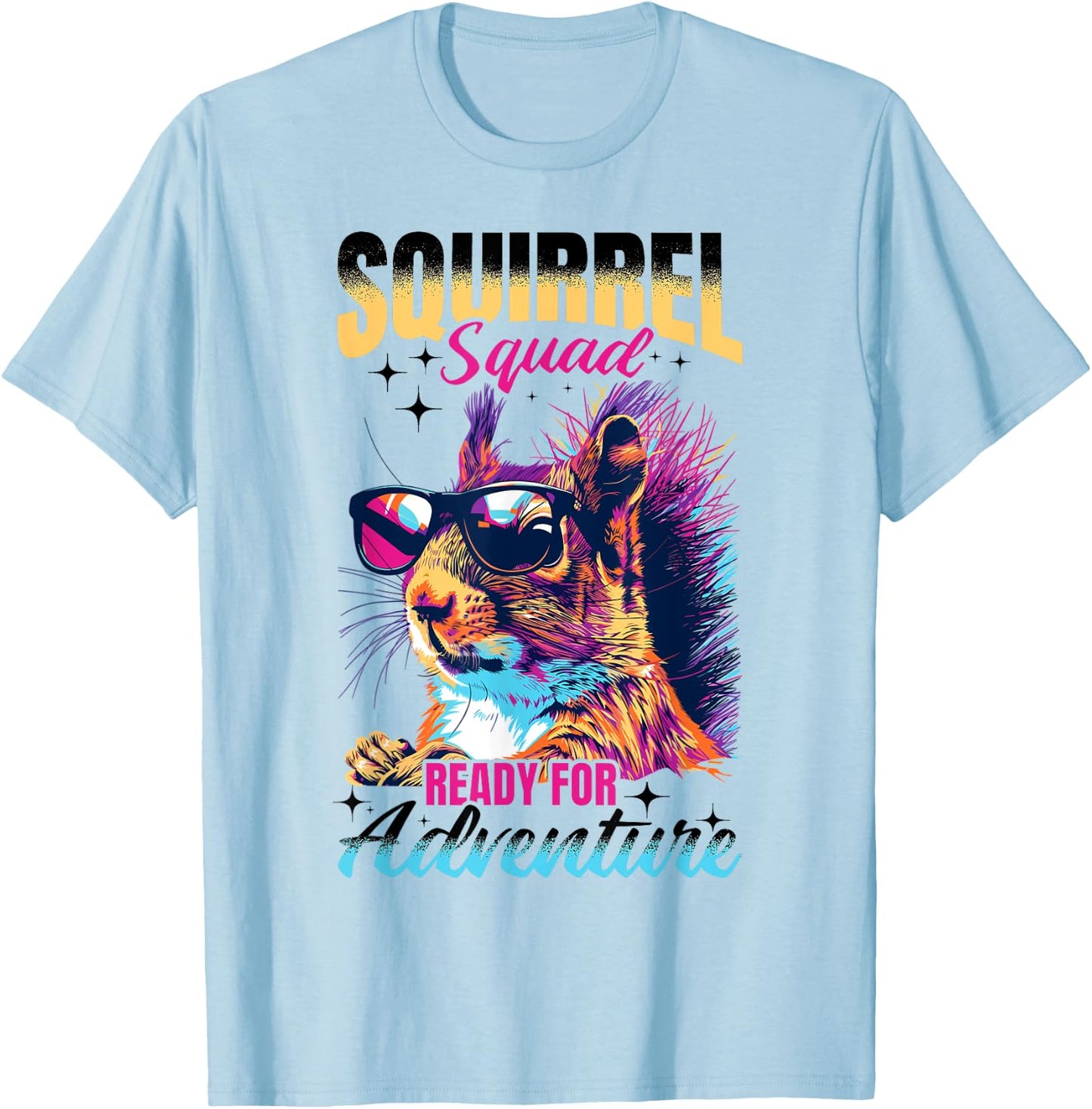 Funny Squirrel Animal Squirrel squad ready for adventure T-Shirt - T-Shirt | Light Blue