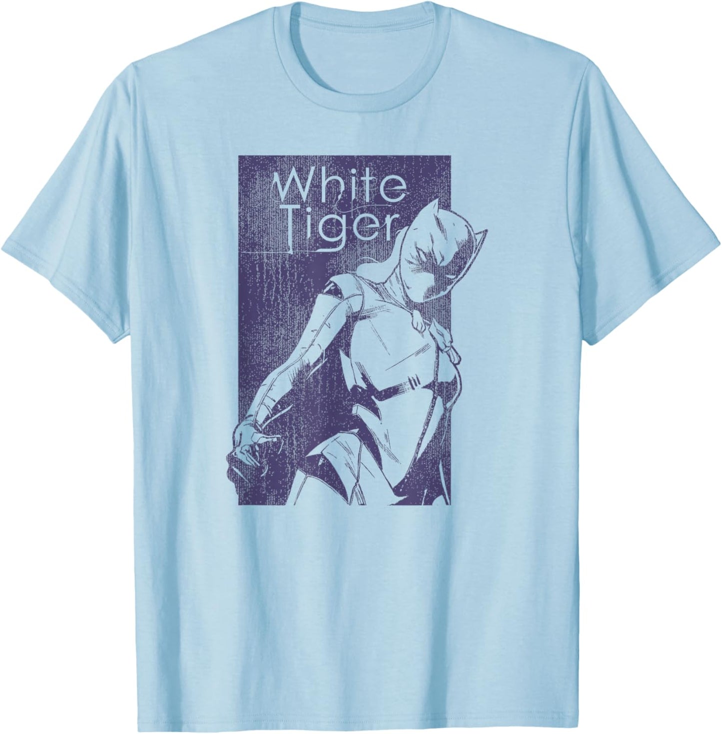Marvel White Tiger Tonal Vintage Graphic T-Shirt - T-Shirt | Light Blue