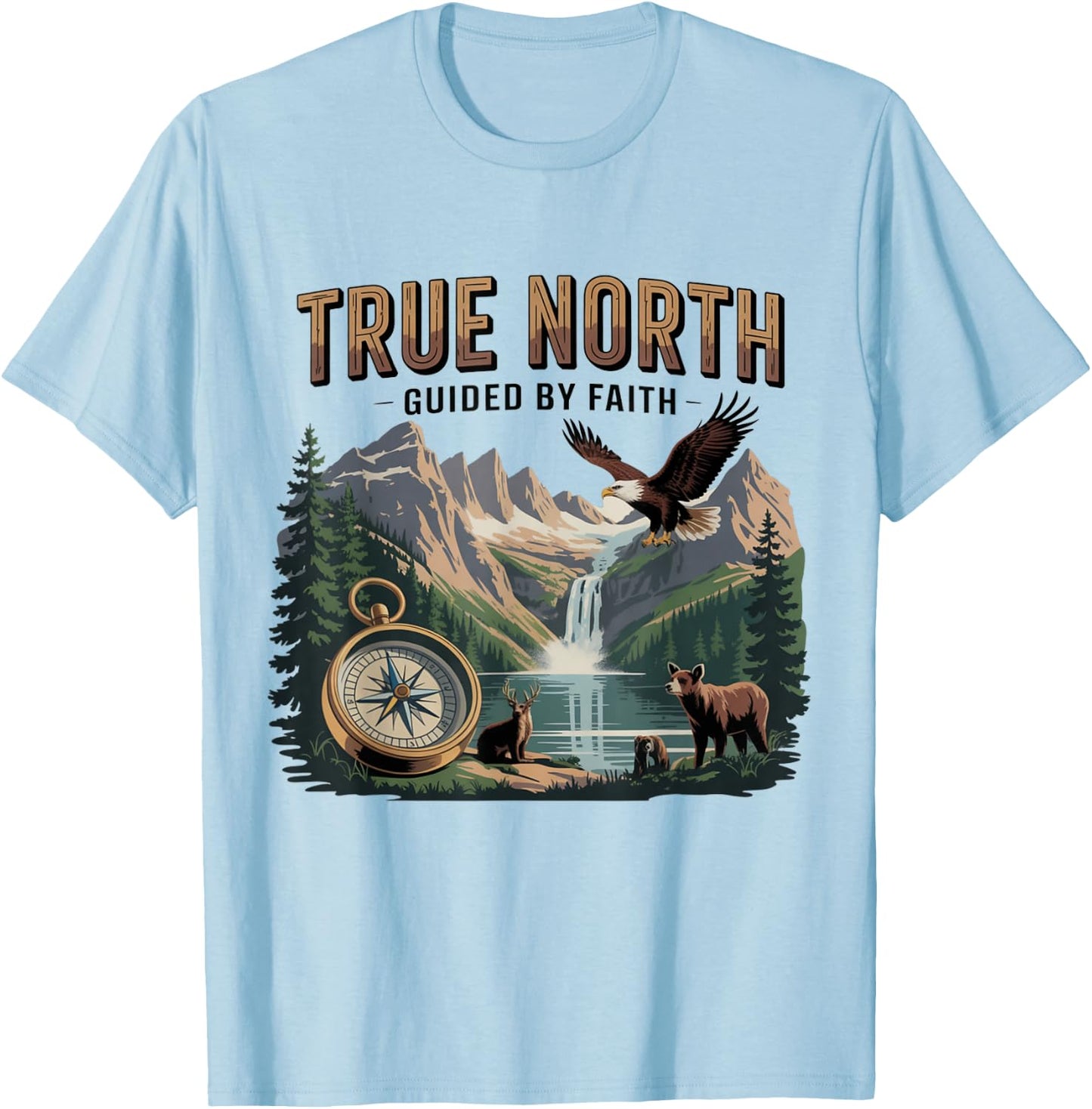 True-North VBS Guided by Faith Adventure Design T-Shirt - T-Shirt | Light Blue