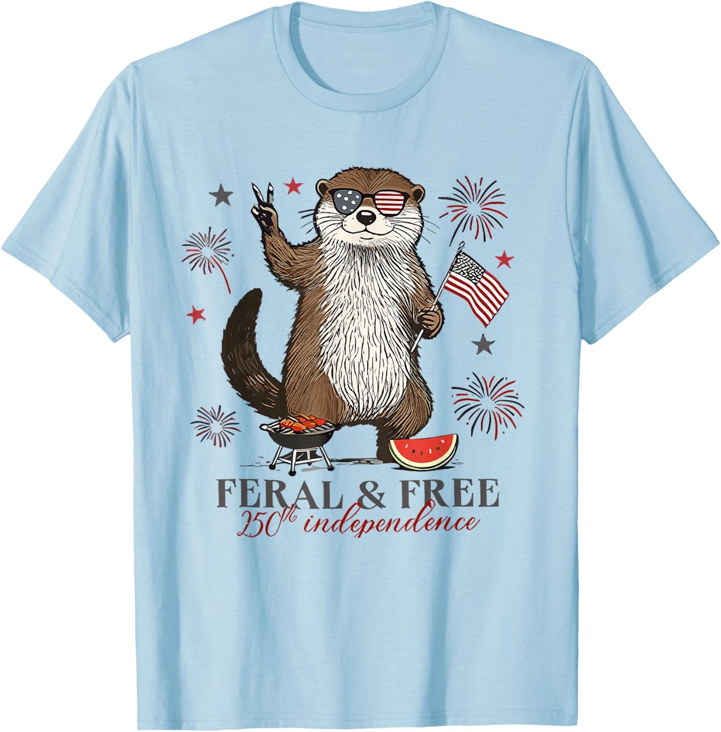 Feral and Free Otter T-Shirt - T-Shirt | Light Blue