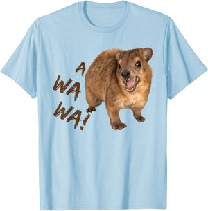Awawa! Angry Screaming Hyrax Meme T-Shirt - T-Shirt | Light Blue