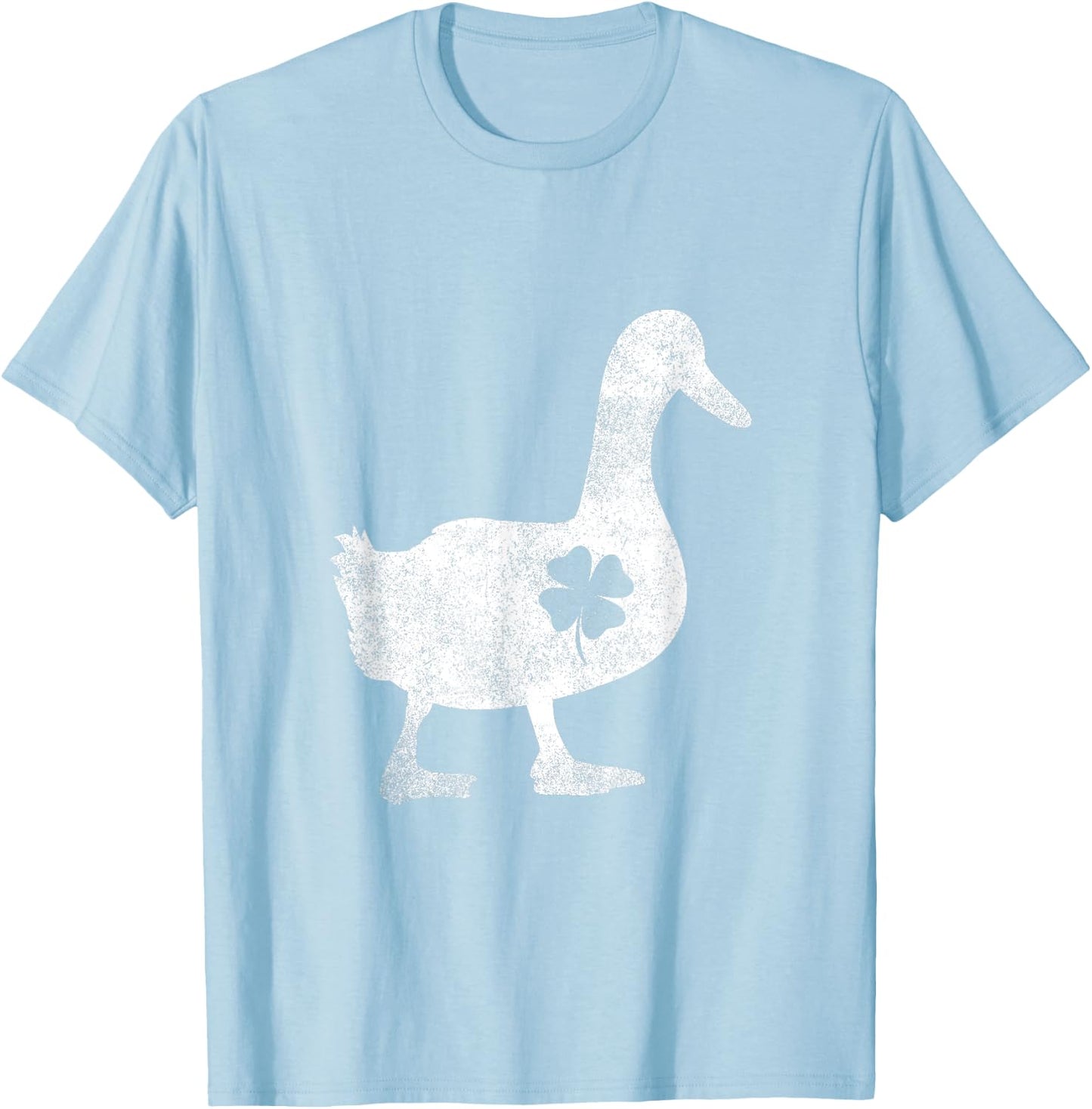 Duck Silhouette Lucky Shamrock St. Patrick's Day T-Shirt - T-Shirt | Light Blue