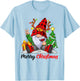 Funny Merry Christmas Wine Lover Men Women Gnome Lovers T-Shirt - T-Shirt | Light Blue