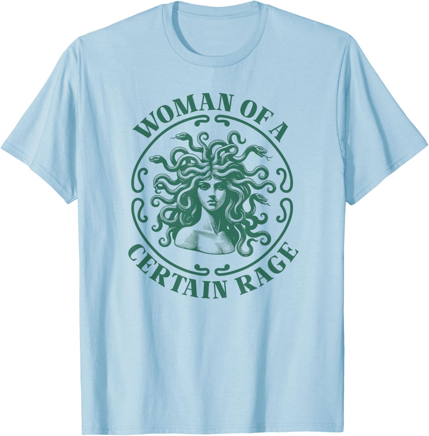 Die Frau Einer gewissen Wut Medusa T-Shirt - T-Shirt | Light Blue