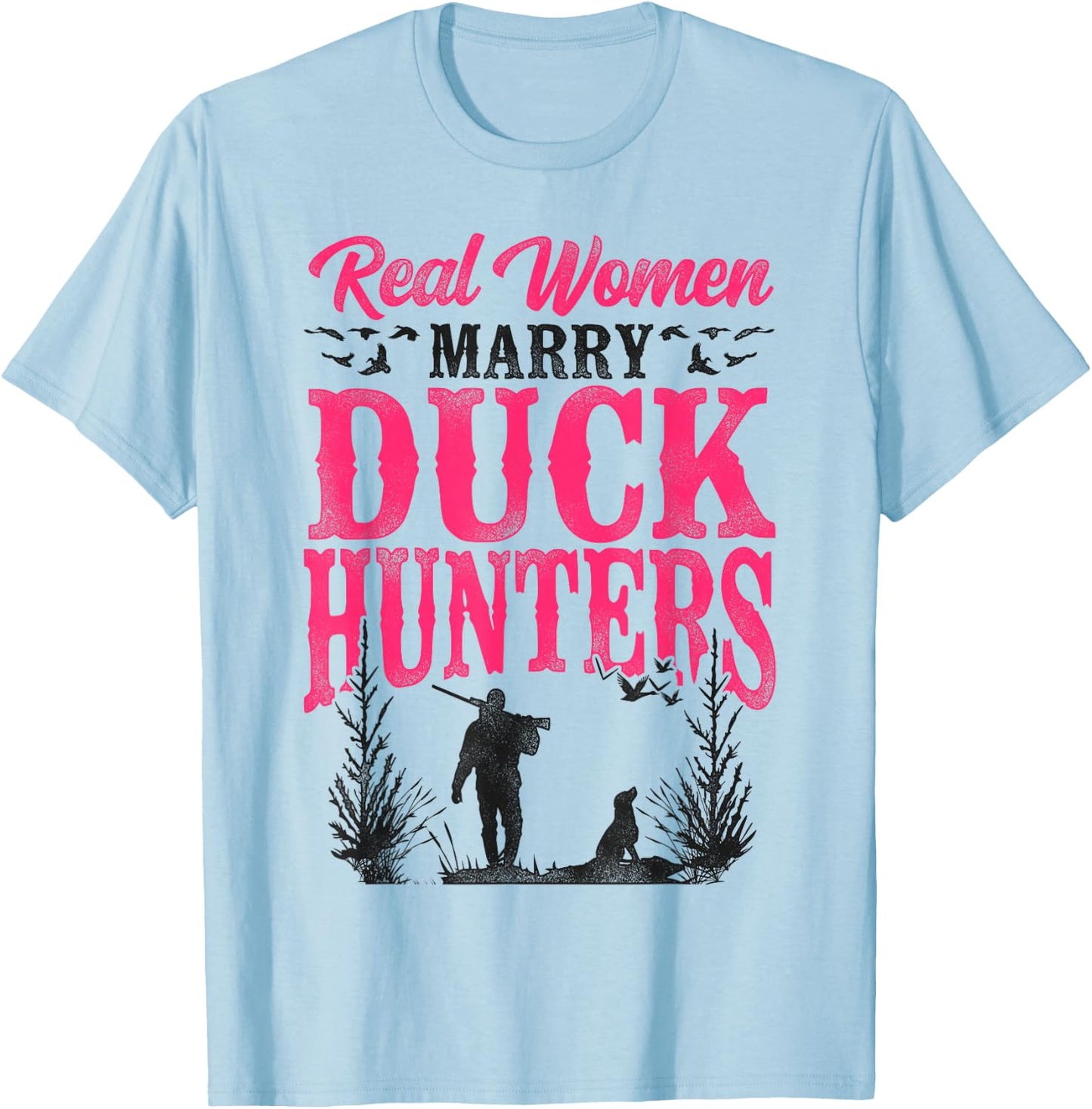 Duck Hunting Hunter Husband Wife Wedding Marriage Vintage T-Shirt - T-Shirt | Light Blue