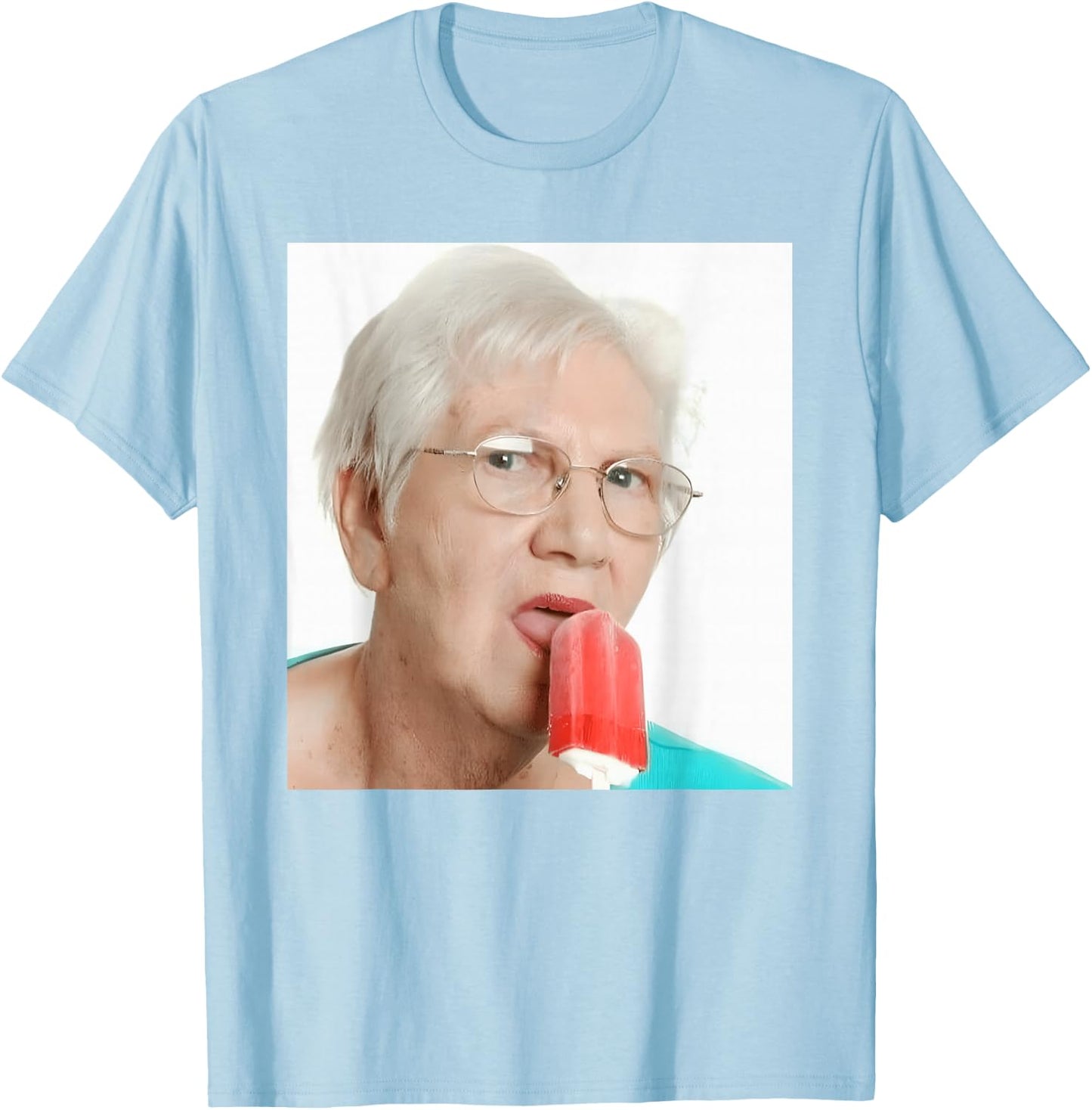 GRANDMA JUST LICK IT. grandma licks ice meme lovers ice summer , white, S T-Shirt - T-Shirt | Light Blue