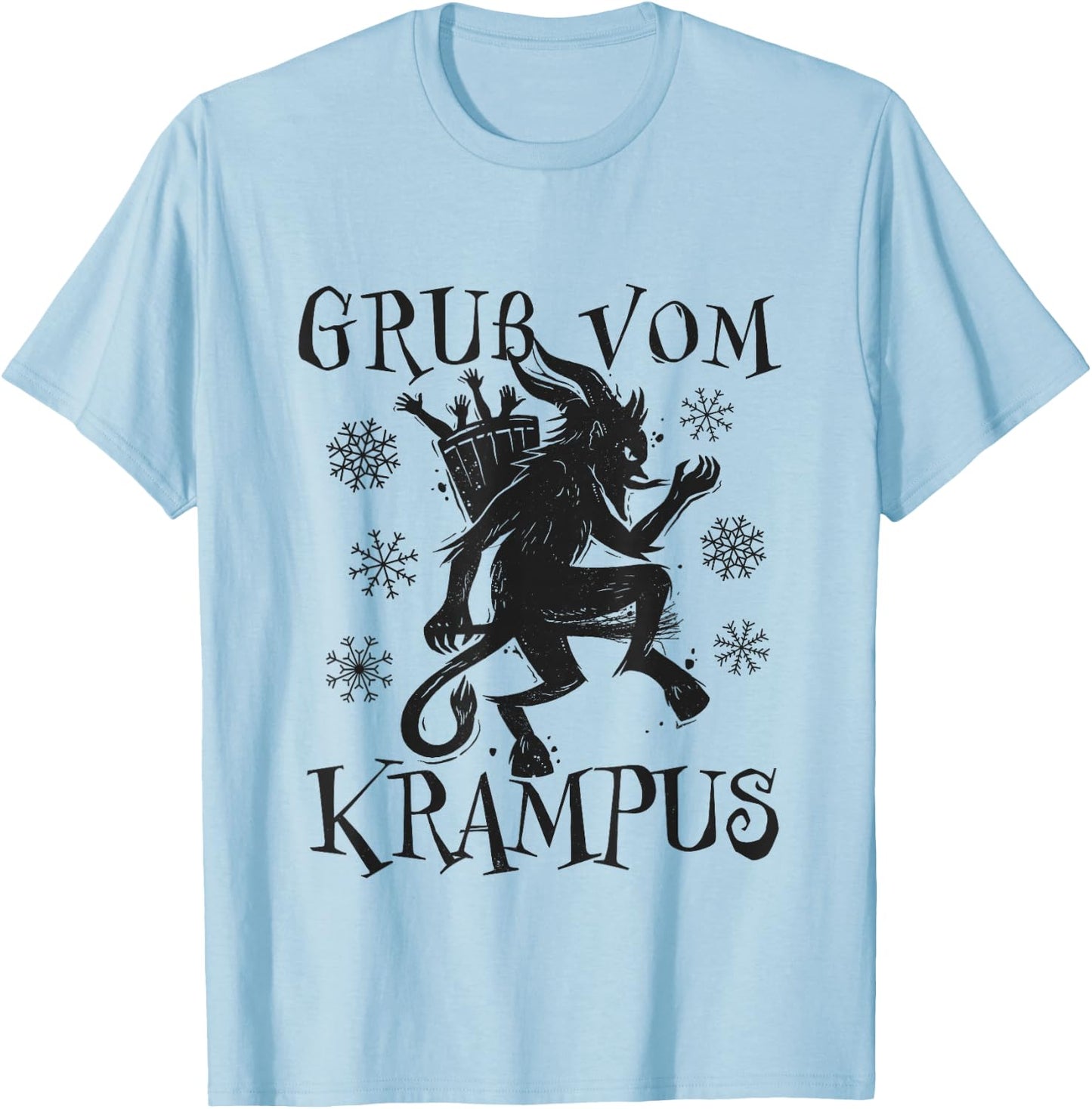 Kramperl Christmas Demon Santa's Helper Gruss Vom Krampus T-Shirt - T-Shirt | Light Blue