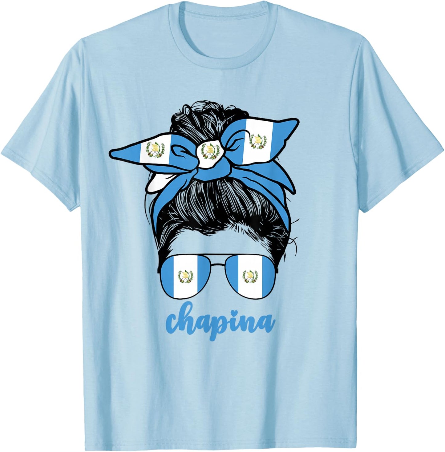 Chapina Guatemalan Women Girls Guatemala Flag Girl Woman T-Shirt - T-Shirt | Light Blue