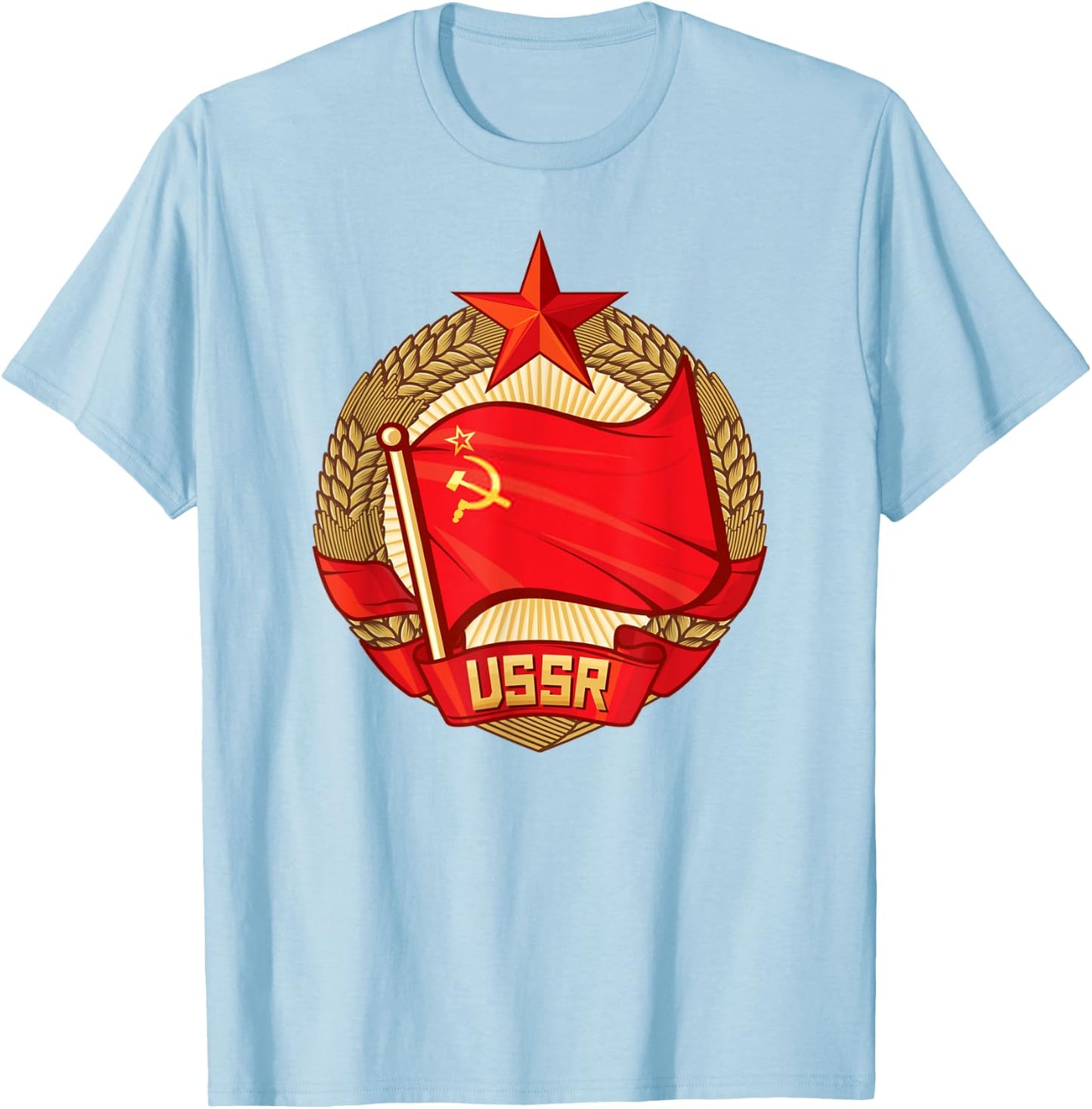 Soviet Union Hammer and Sickle CCCP Communist Party Red Army T-Shirt - T-Shirt | Light Blue