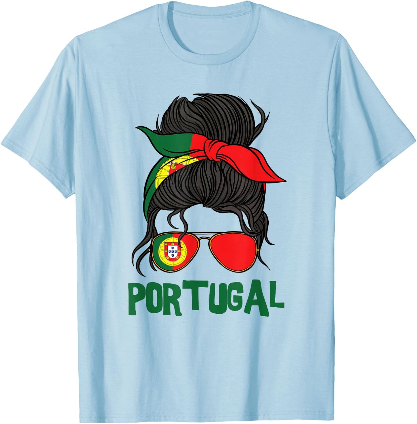 Portugal For Girl Portuguese Flag Portugal , White T-Shirt - T-Shirt | Light Blue