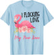 I Flocking Love My New Knee Funny Knee Surgery Flamingo T-Shirt - T-Shirt | Light Blue