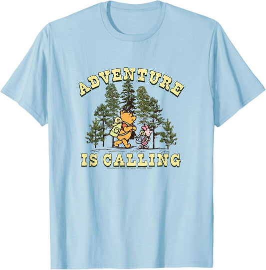 Disney Winnie The Pooh & Piglet Adventure is Calling T-Shirt - T-Shirt | Light Blue
