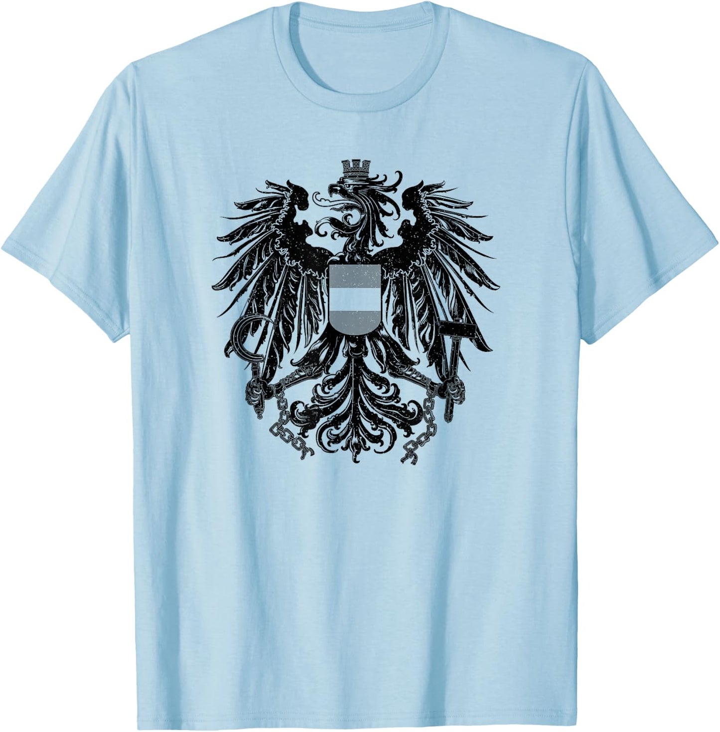 Austria Coat of Arms Austrian Eagle Emblem Symbol Flag T-Shirt - T-Shirt | Light Blue